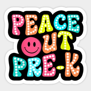 Peace Out Pre K Happy Last Day Of School Groovy Sticker